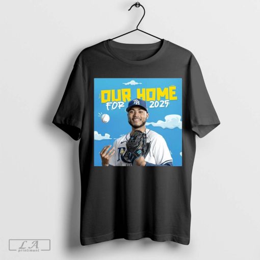 Official Taj Bradley Tampa Bay Rays MLB Our Home For 2025 Poster t-shirt