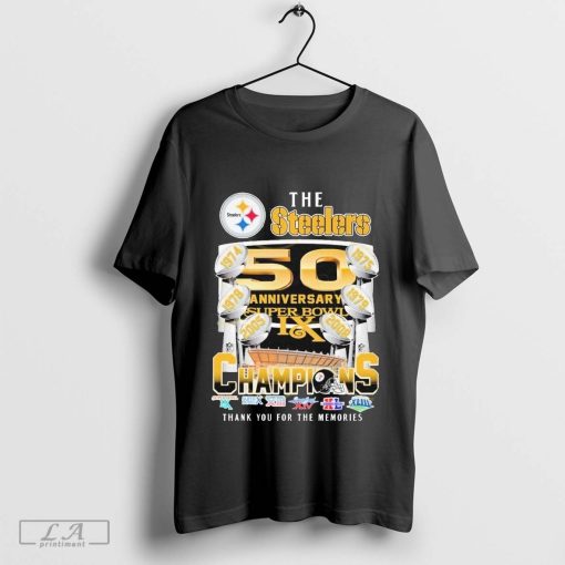 Official The Pittsburgh Steelers 50 Anniversary Super Bowl Champions Thank You For The Memories Shirt