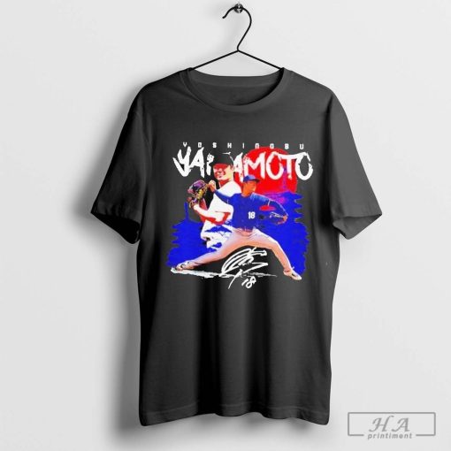 Official Yoshinobu Yamamoto 18 Los Angeles Dodgers rising sun signature shirt