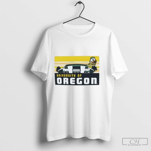 Oregon Ducks Striped Campus skyline shirt