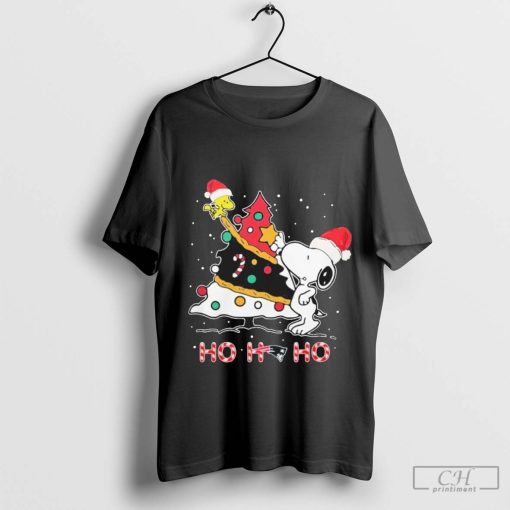 Peanuts Snoopy And Woodstock X New England Patriots Ho Ho Ho Christmas Shirt