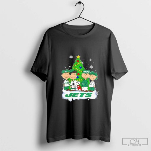 Peanuts Snoopy and friends New York Jets Christmas Tree t-shirt