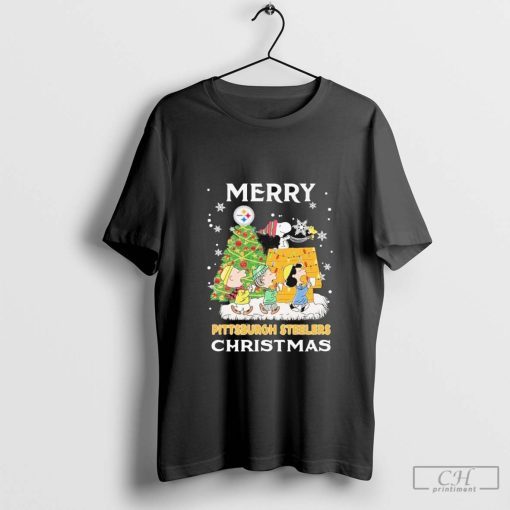 Pittsburgh Steelers Merry Christmas And Happy New Year 2025 Snoopy Peanuts T-Shirt