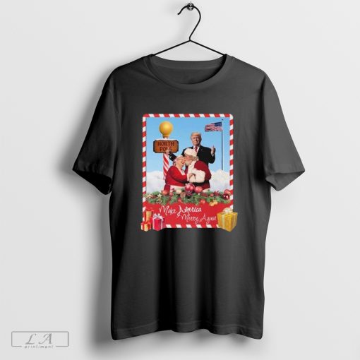 President Trump Santa And Mrs Claus Make America Merry Again Shirt