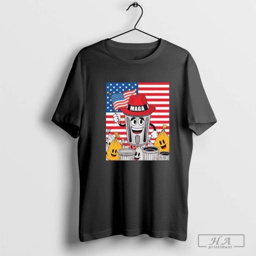 Proud Maga Garbage Trump Supporter Trash Can Cartoon 2024 Shirt