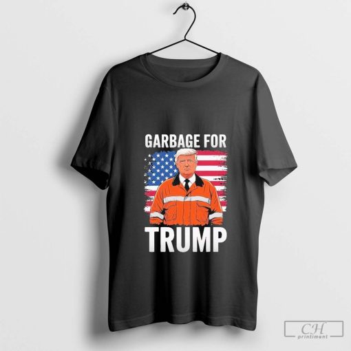 Proud Trump Garbage Supporter Garbage For Trump Garbage Flag USA T-Shirt