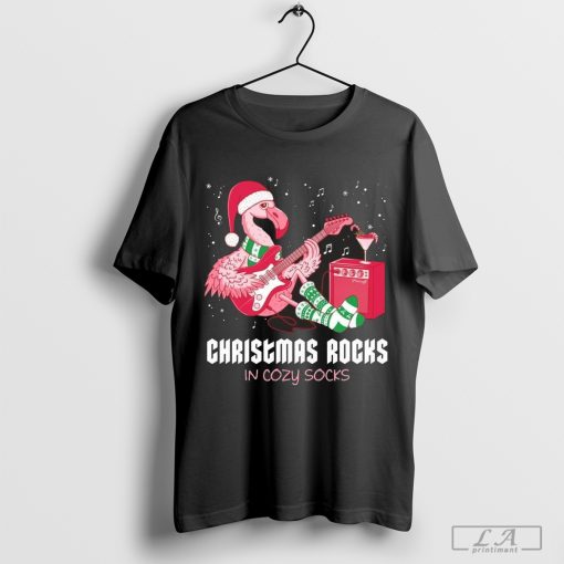 Rockin’ Flamingo Christmas Cozy Vibes Christmas 2024 Shirt