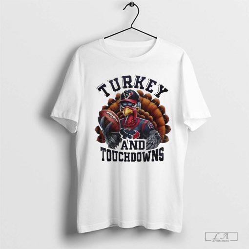 Sale 20% Houston Texans NFL Happy Thanksgiving Turkey And Touchdowns Shirt