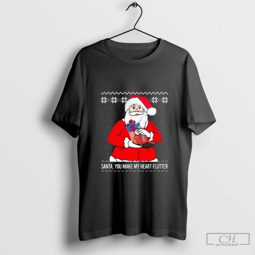 Santa Claus Cardiologist You Make My Heart Flutter Ugly Christmas Sweaters 2024 t-shirt