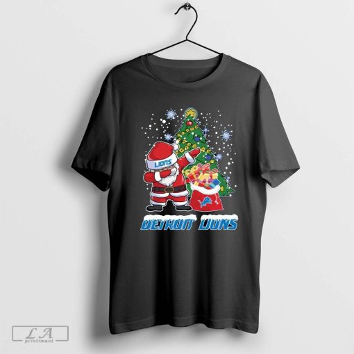 Santa Dabbing Detroit Lions Christmas Shirt