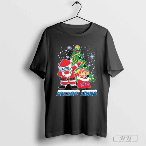 Santa Dabbing Detroit Lions Christmas Shirt