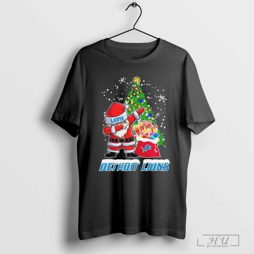 Santa Dabbing x Detroit Lions Happy Holiday Christmas Shirt