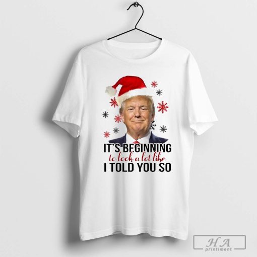 Santa Donald Trump it’s beginning to look a lot like I told you so snowflake Christmas Snow 2024 Shirt