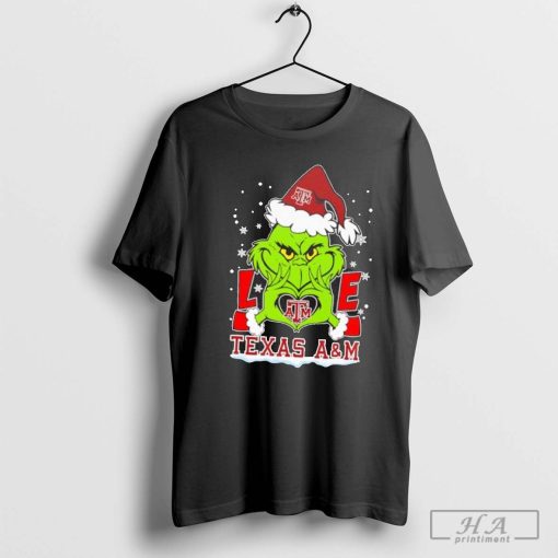 Santa Grinch love Texas A&M Aggies shirt