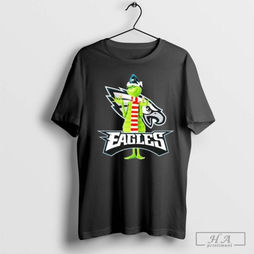 Santa The Grinch Candy Canes Philadelphia Eagles Christmas 2024 Shirts