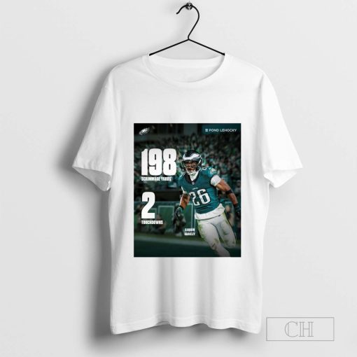 Saquon Barkley 198 Scrimmage Yards 2 Touchdowns Philadelphia Eagles NFL t-shirt