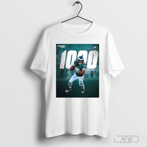 Saquon Barkley Philadelphia Eagles NFL 1000 Rushing Yards Run Saquon Run Signature Poster t-shirt