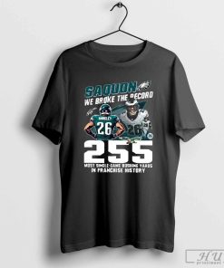 Saquon We Broke The Record 255 Most Single-Game Rushing Yards In Franchise History 2024 T Shirt