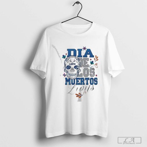 Skull Detroit Lions Football Dia De Los Muertos Shirt