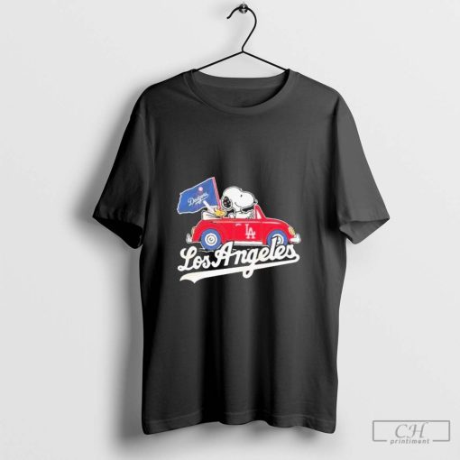 Snoopy And Woodstock Drive Car Los Angeles Dodgers 2024 Shirt