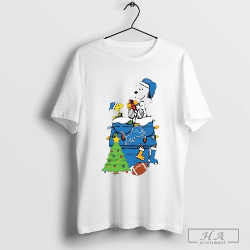 Snoopy And Woodstock Gift Detroit Lions Football Merry Christmas 2024 shirt