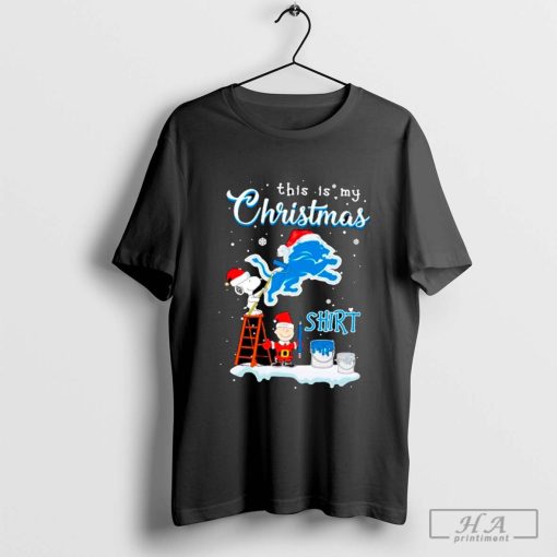 Snoopy and Charlie Brown Santa Detroit Lions this is my Christmas shirt