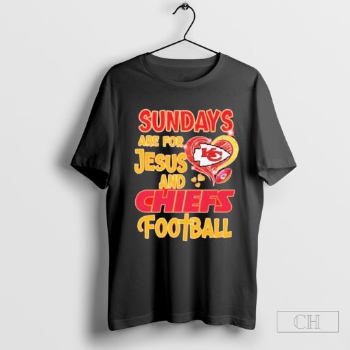 Sundays Are For Jesus And Kansas City Chiefs Football Heart Diamond T-Shirt