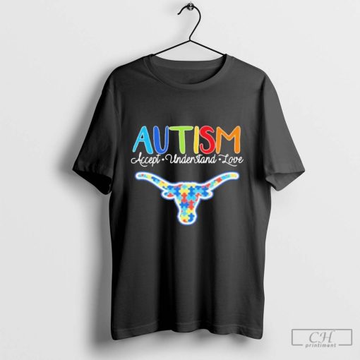 Texas Longhorns Autism Accept Understand Love Football 2024 Shirt