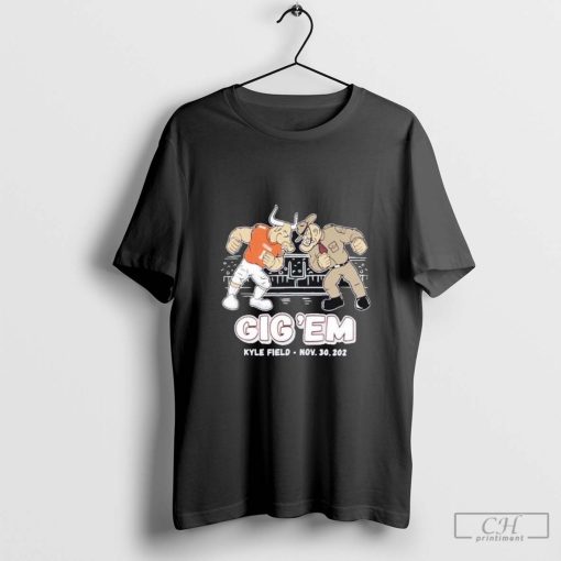 Texas Longhorns Vs Texas A&m Aggies Gig ‘em Ol Sarge Head To Head Kyle Field Nov 30 2024 Mascot T-shirt