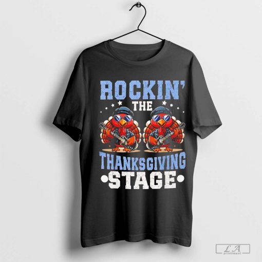 Thankful rockin’ the Thanksgiving stage turkey day shirt