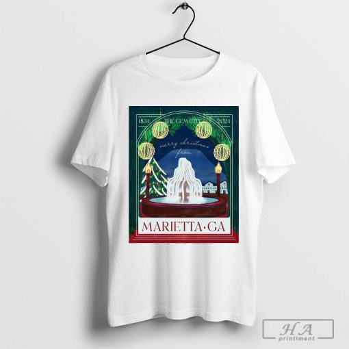 The Gem City Merry Christmas 2024 From Marietta GA Stephanie Rachmeler T-shirt