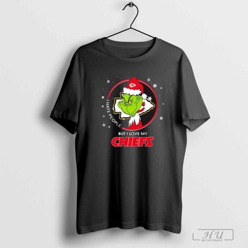 The Grinch Santa I Hate People But I Love My Kansas City Chiefs Christmas Holiday T-Shirts