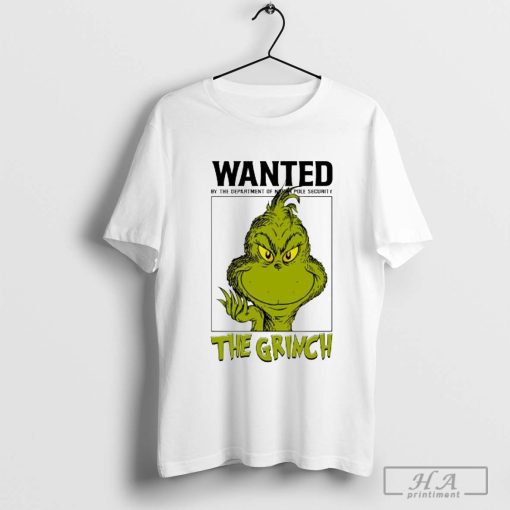 The Grinch wanted by the department of north pole security Christmas T-shirt