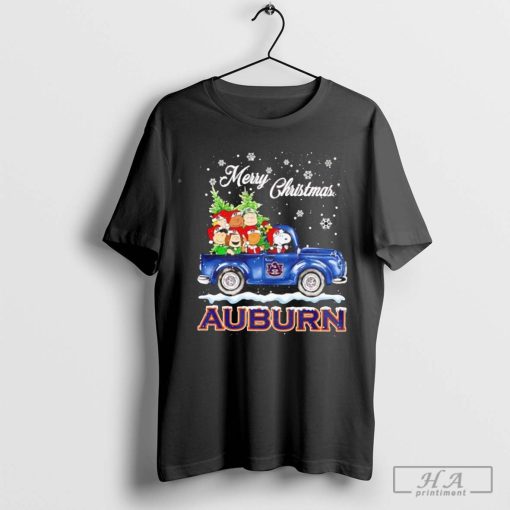 The Peanuts driving truck Merry Christmas Auburn Tigers shirt