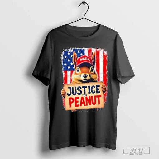 The Squirrel Peanut Squirrel Maga American Flag Justice For Peanut Gift T-Shirt