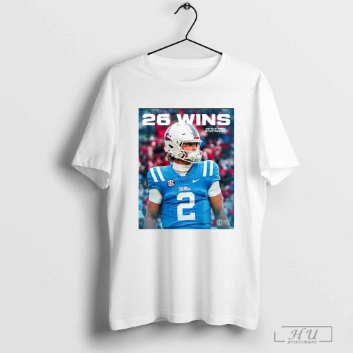 The winningest QB in Ole Miss Rebels history Jaxson Dart 26 Wins SEC 2024 Poster t-shirt