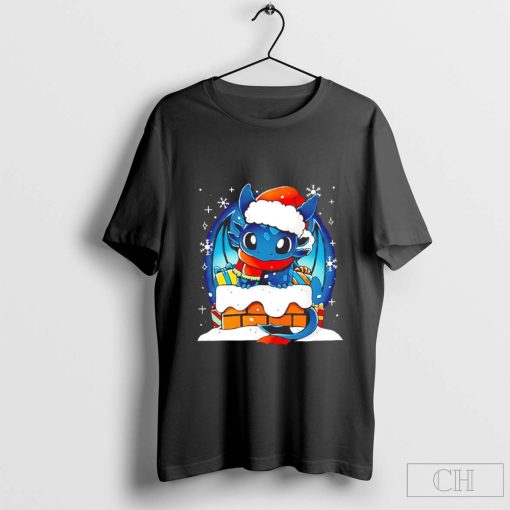 Toothless Dragon Santa Claus Xmas t-shirt