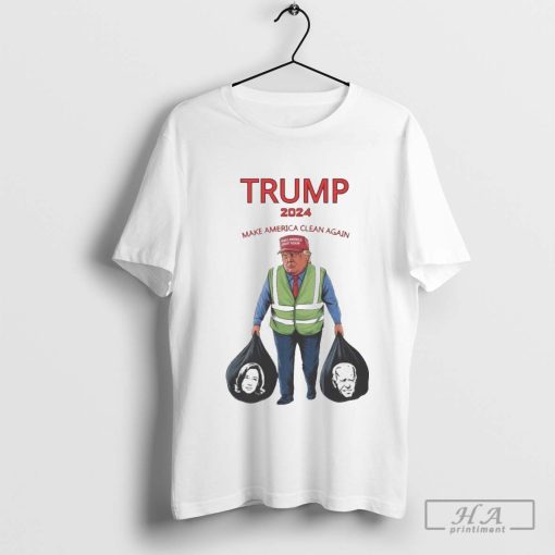 Trump Carrying Garbage Bags Make America Clean Again Shirt