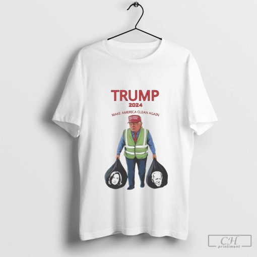 Trump Carrying Garbage Bags Make America Clean Again Shirt