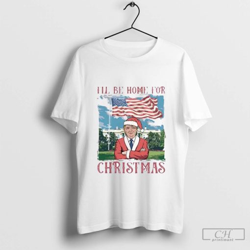 Trump Santa I’ll Be Home White for Christmas 2024 Shirt