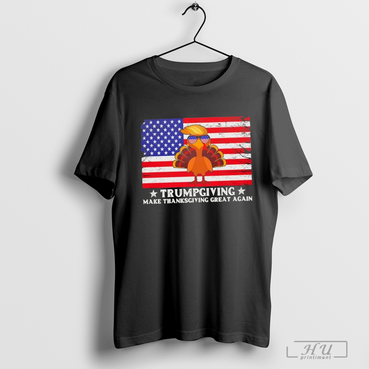 Trump Winner Winner Turkey Dinner Thanksgiving Usa Flag T Shirt
