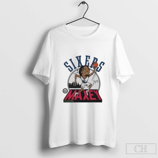 Tyrese Maxey Philadelphia 76ers 2024-25 City Edition Caricature Tri-Blend T-Shirt