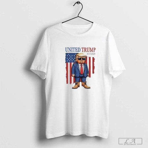 United Trump stand Trump US flag cartoon shirt