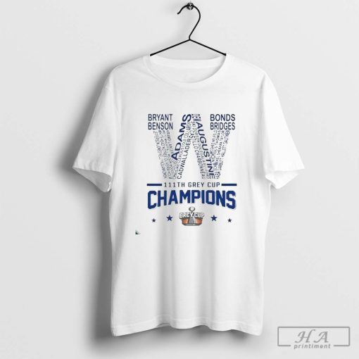 Winnipeg Blue Bombers 111th Grey Cup Champions 2024 Football T-shirt