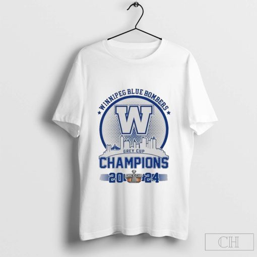 Winnipeg Blue Bombers Grey Cup Champs 2024 Skyline White Shirt