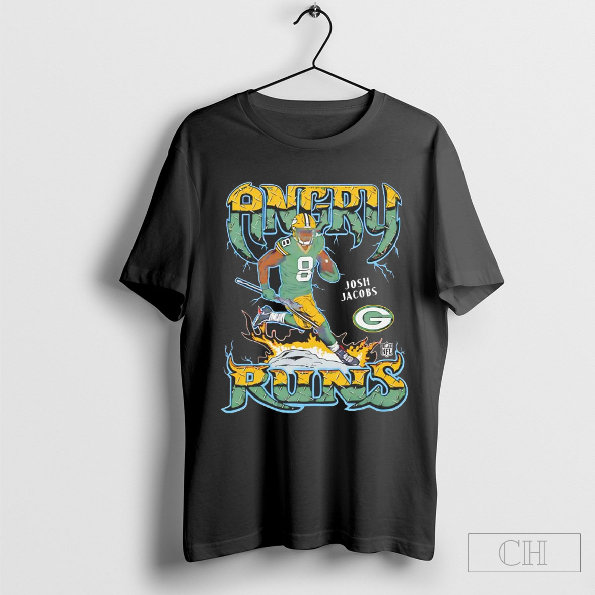 Official Angry Runs 2024 Packers Josh Jacobs Shirt Cutom Poster Coffee Mugs Ornaments