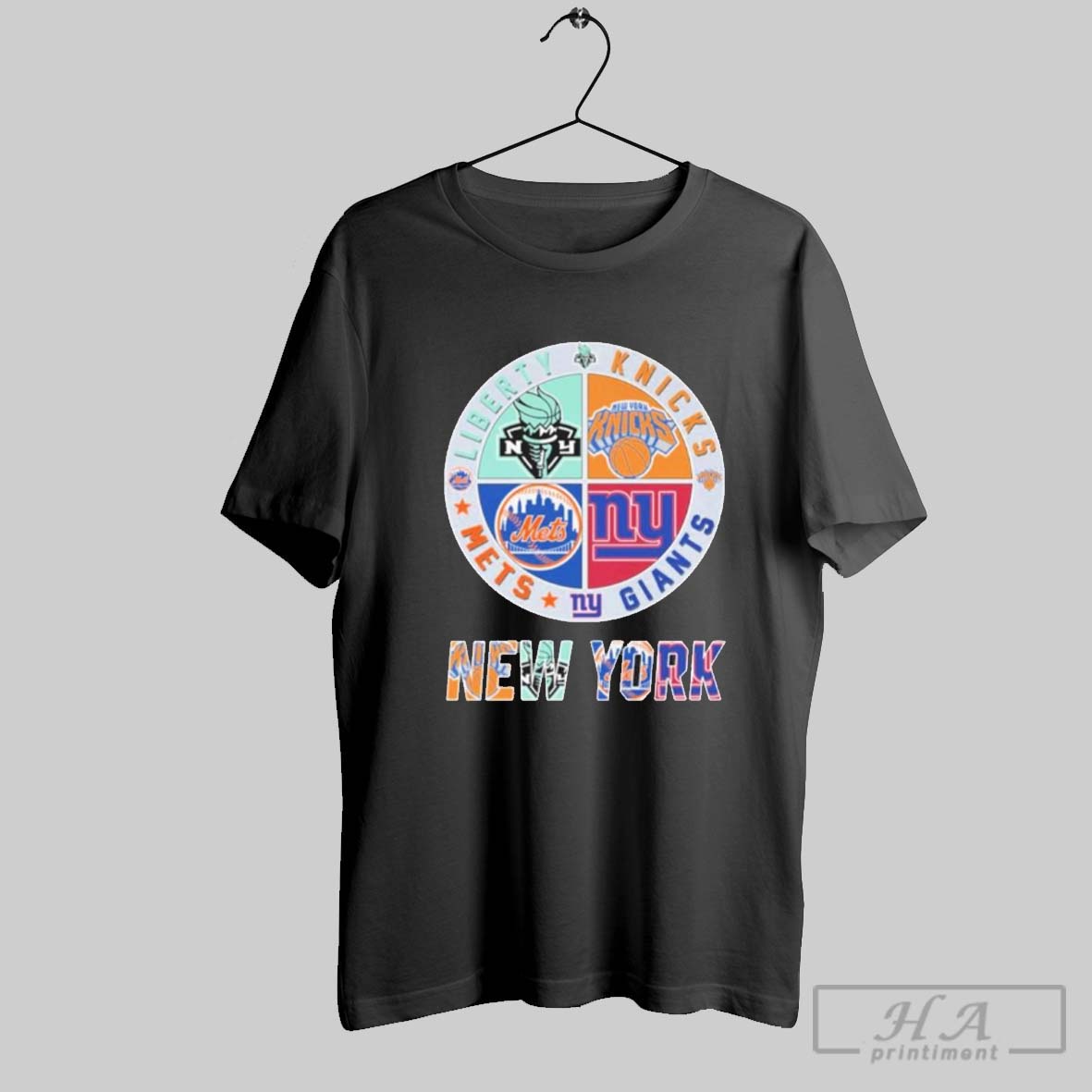Official New York Liberty X New York Yankees X New York Knicks X New York Giants T Shirt