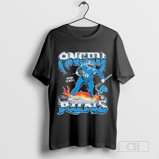 Penei Sewell Detroit Lions Homage Angry Runs Player Graphic Tri-Blend T-shirt