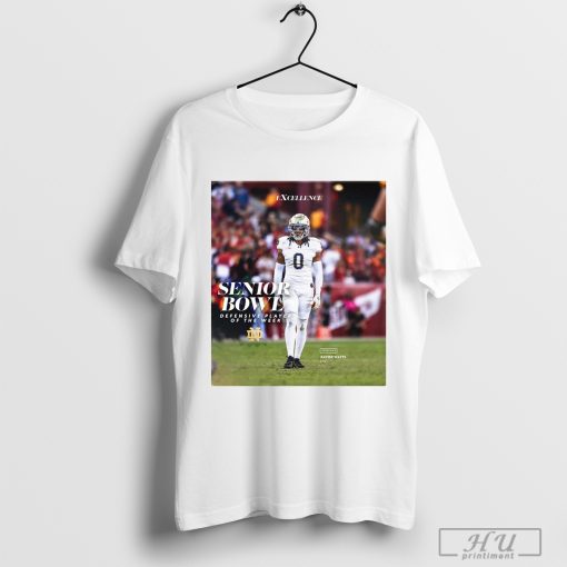 Poster Xavier Watts Notre Dame Fighting Irish Senior Bowl Defensive Player Of The Week t-shirt