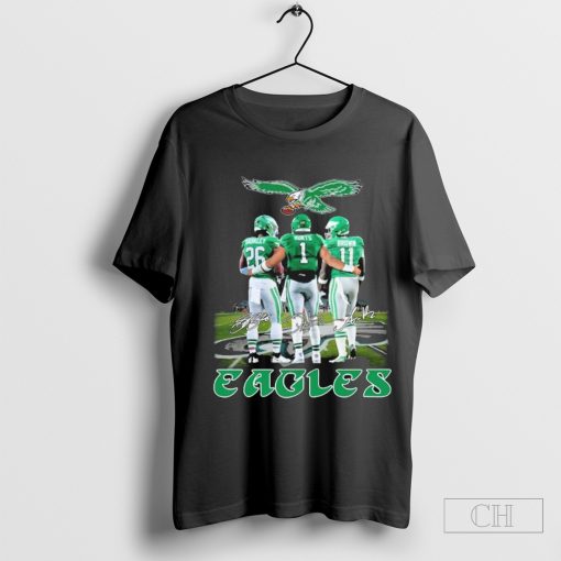 Saquon Barkley Aj Brown And Jalen Hurts Eagles Shirt